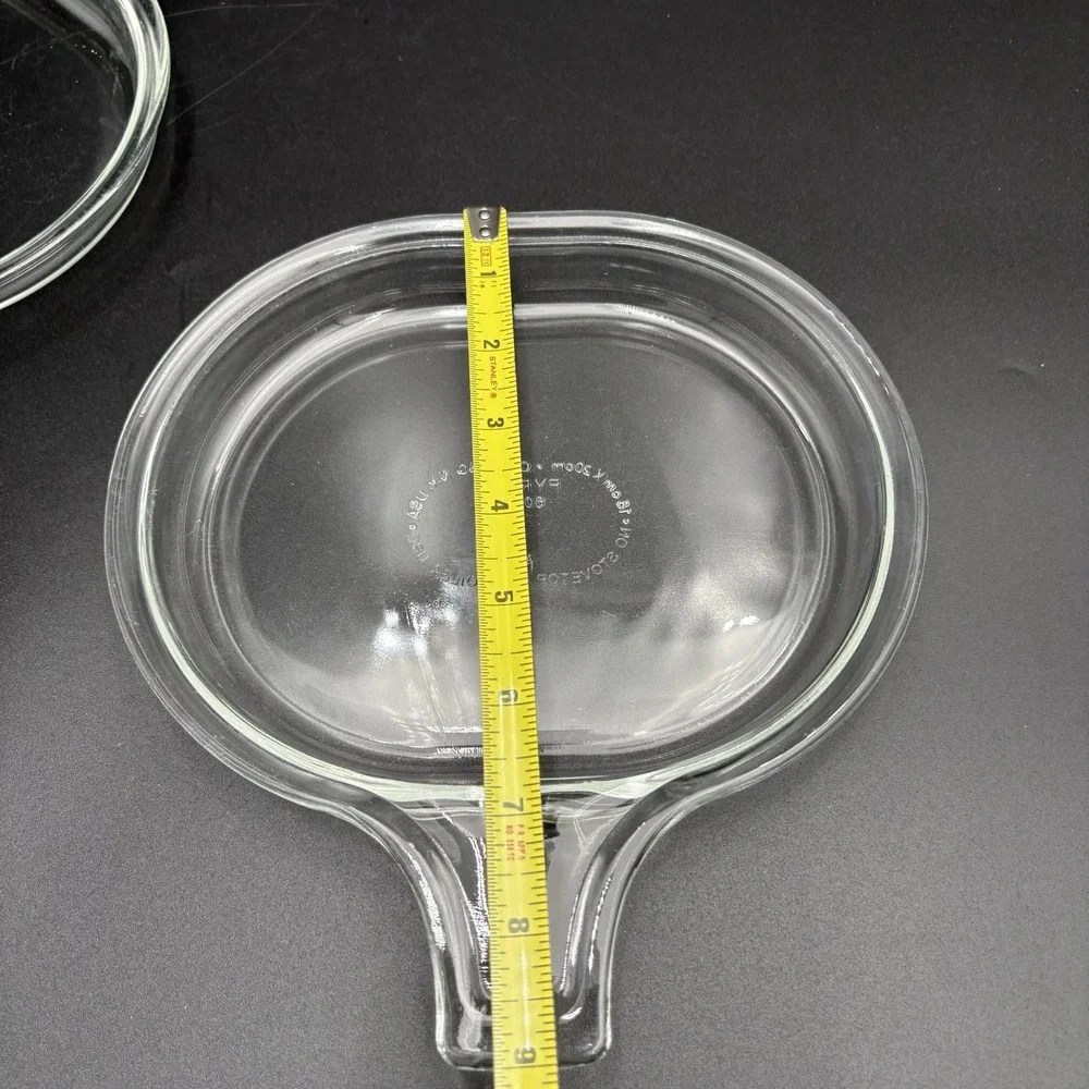 Set of 2 Vintage Pyrex Clear Glass 600-B Grab It Dish Plate